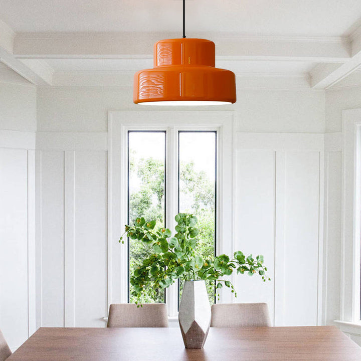 VintéaForm™ – Suspension Design Orange au Look Bauhaus Revisité
