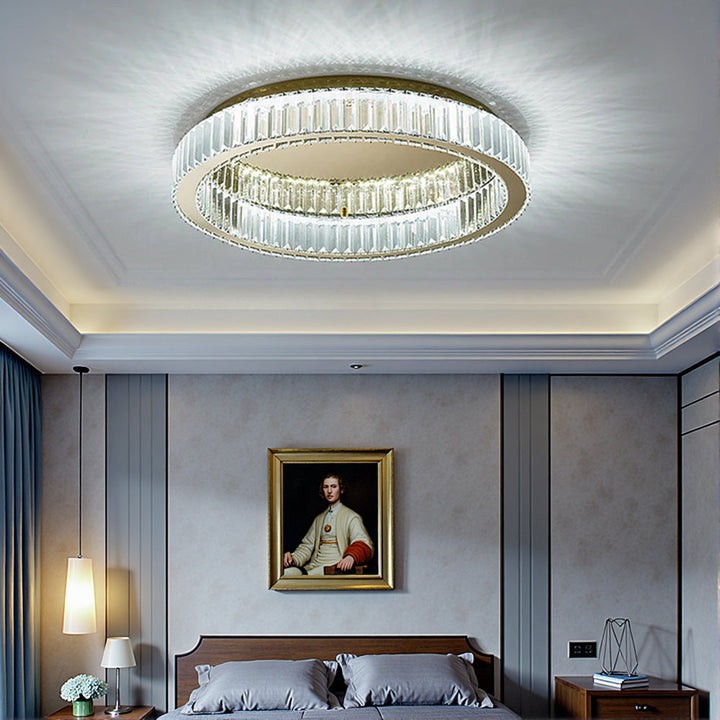 BrillaNova™ – Luminaire Circulaire Moderne aux Éclats de Cristal