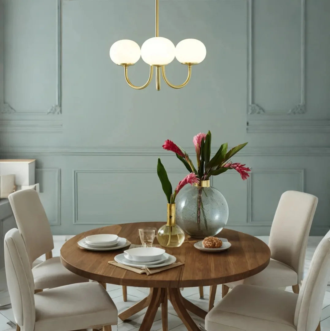 SucreLustre™ – Lustre Rose en Verre Bullé Style Guimauve