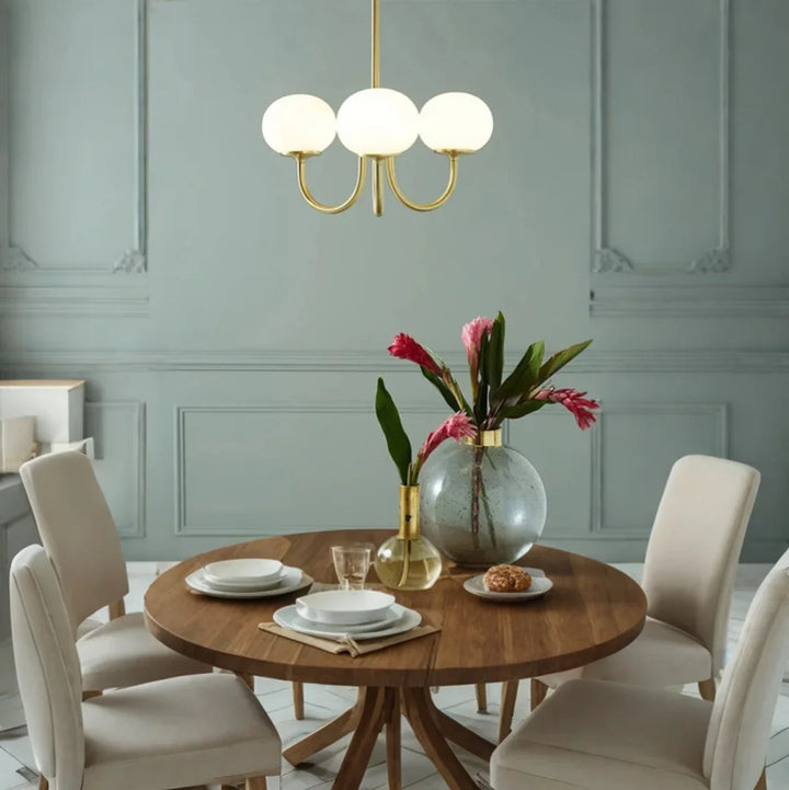 SucreLustre™ – Lustre Rose en Verre Bullé Style Guimauve
