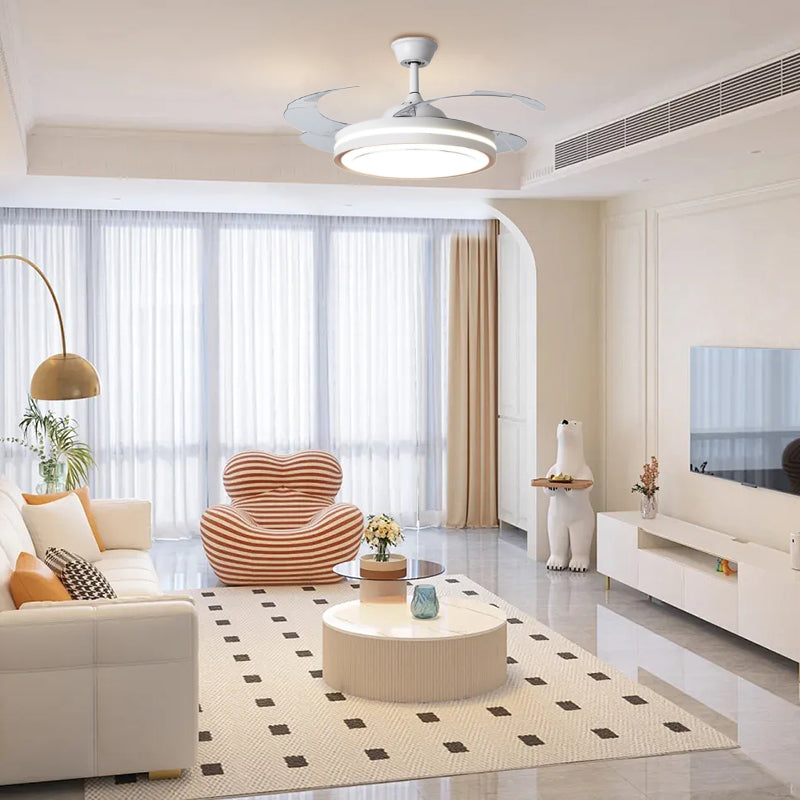 ÉpureTélé™ – Ventilateur Plafond Blanc au Design Minimaliste avec Télécommande