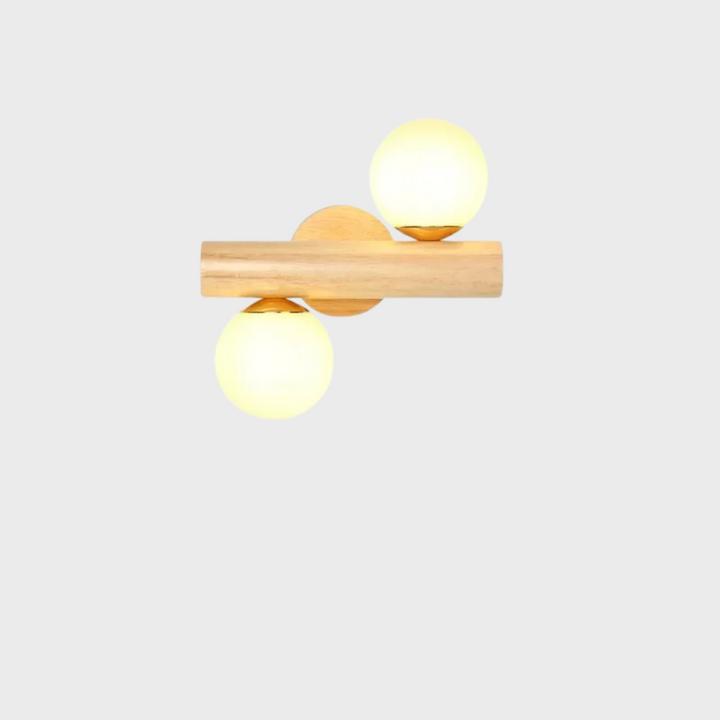 VerraBois™ – Applique en Verre Sphère et Bois Sculpté