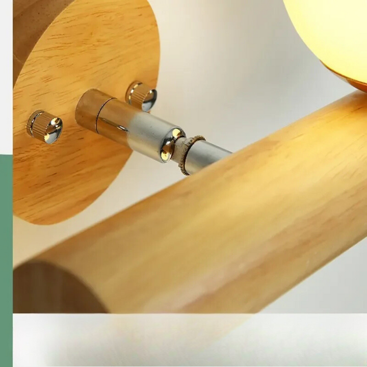 VerraBois™ – Applique en Verre Sphère et Bois Sculpté
