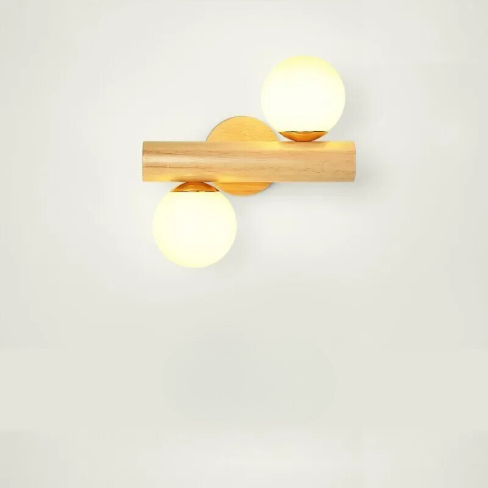 VerraBois™ – Applique en Verre Sphère et Bois Sculpté