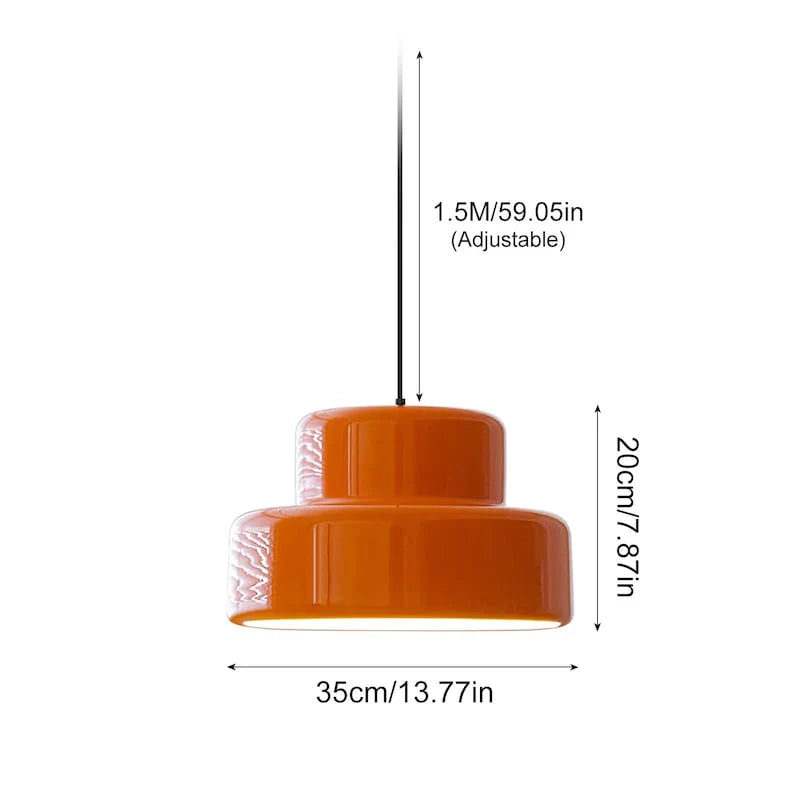 VintéaForm™ – Suspension Design Orange au Look Bauhaus Revisité