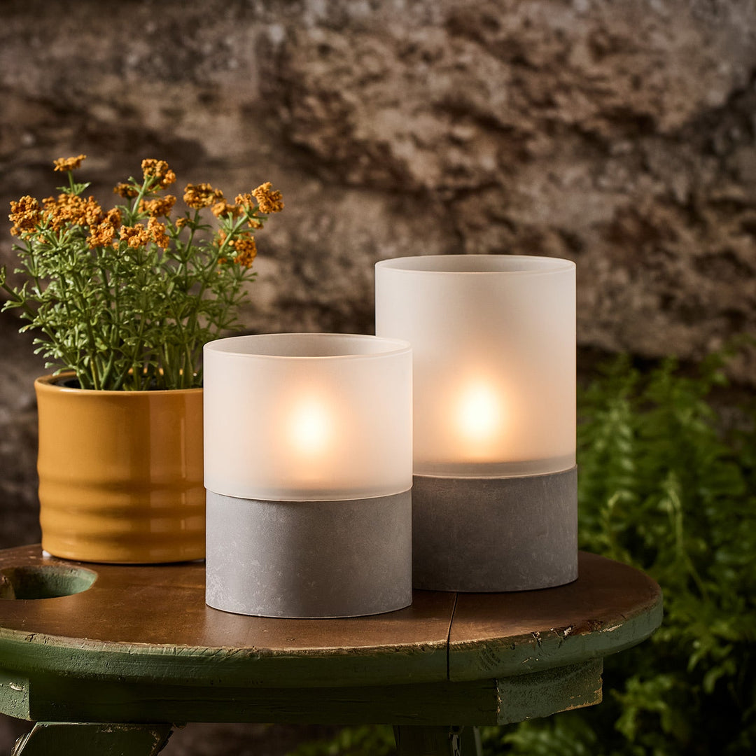 ÉclatSolaire™ – Ensemble de 2 Bougies Photophores en Verre