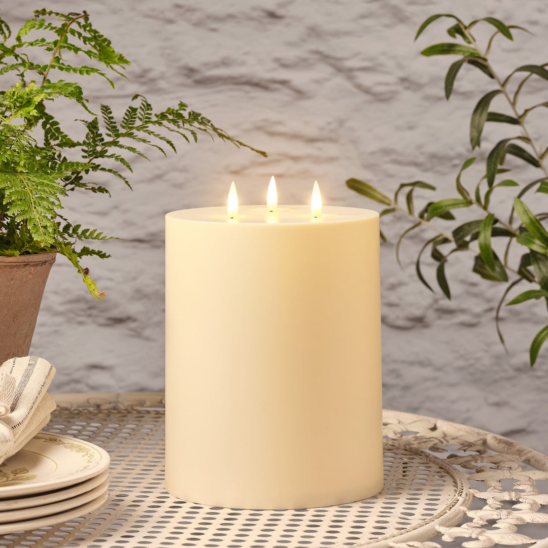 TrioFlamme™ Bougie Solaire Extérieure 20 cm à 3 Mèches