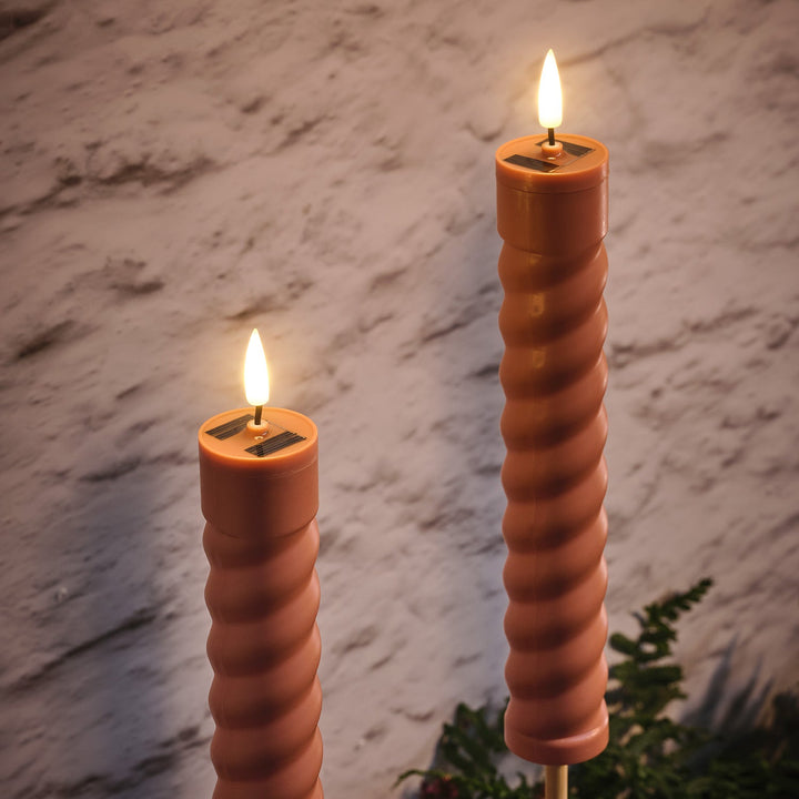 TorchGlow™ – Lot de 4 Bougies Solaires Terracotta à Effet Flamme