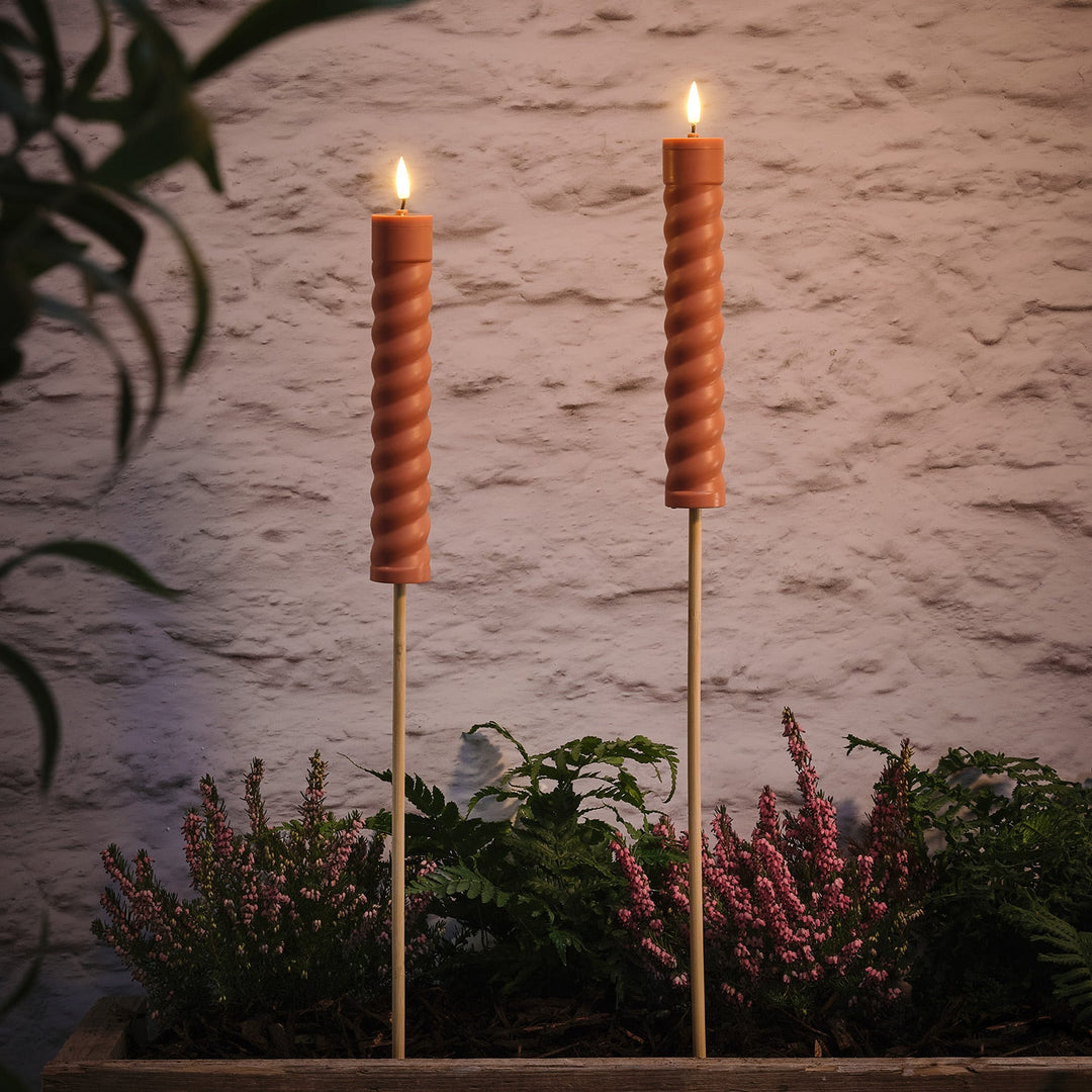 Ambiance Solaire™ – Duo de Bougies Torches Terracotta