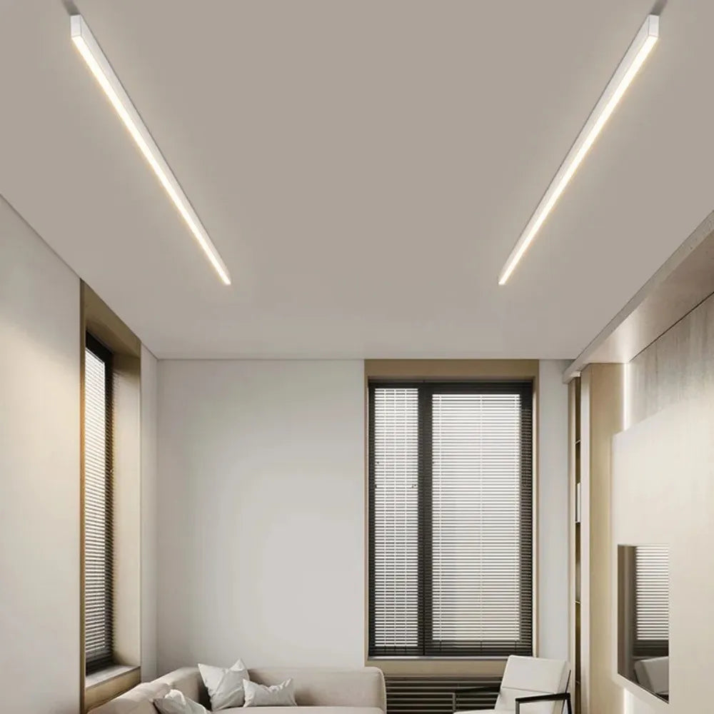 LinéaLux™ – Plafonnier Long Minimaliste et Moderne