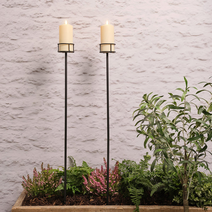 Lumières Jardins™ – Lot de 2 Supports à Bougies sur Piquets