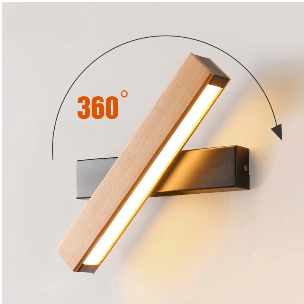 LignoFlex™ – Applique LED Murale en Bois Articulé