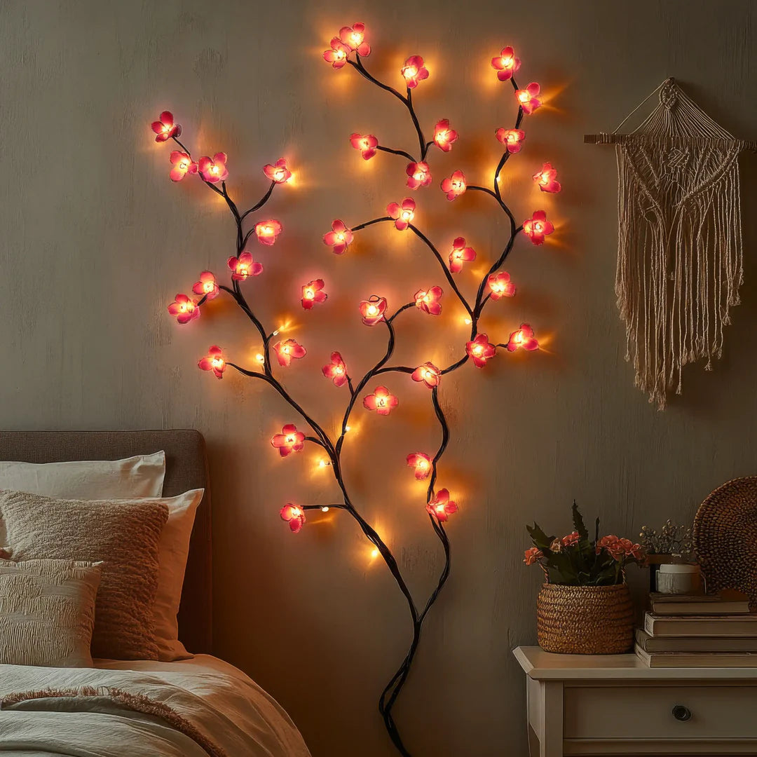 LumiCerise™ – Lampe Murale Poétique aux Tons Cerisiers