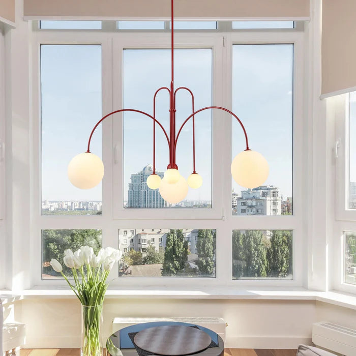 VerreLune™ – Suspension Ronde en Verre Blanc Moderne