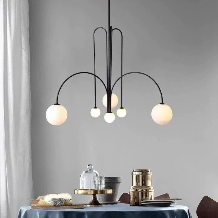 VerreLune™ – Suspension Ronde en Verre Blanc Moderne