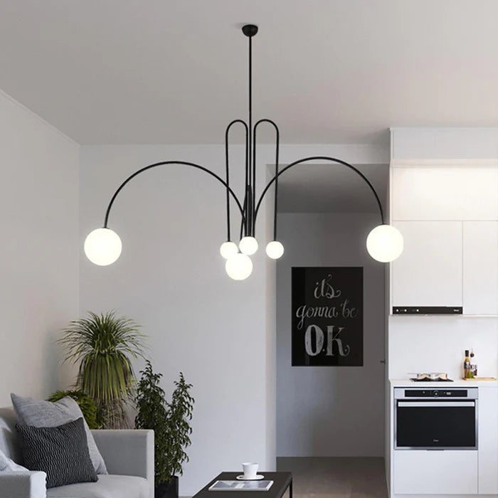 VerreLune™ – Suspension Ronde en Verre Blanc Moderne