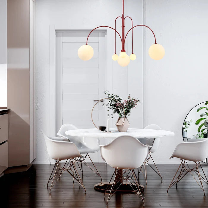 VerreLune™ – Suspension Ronde en Verre Blanc Moderne