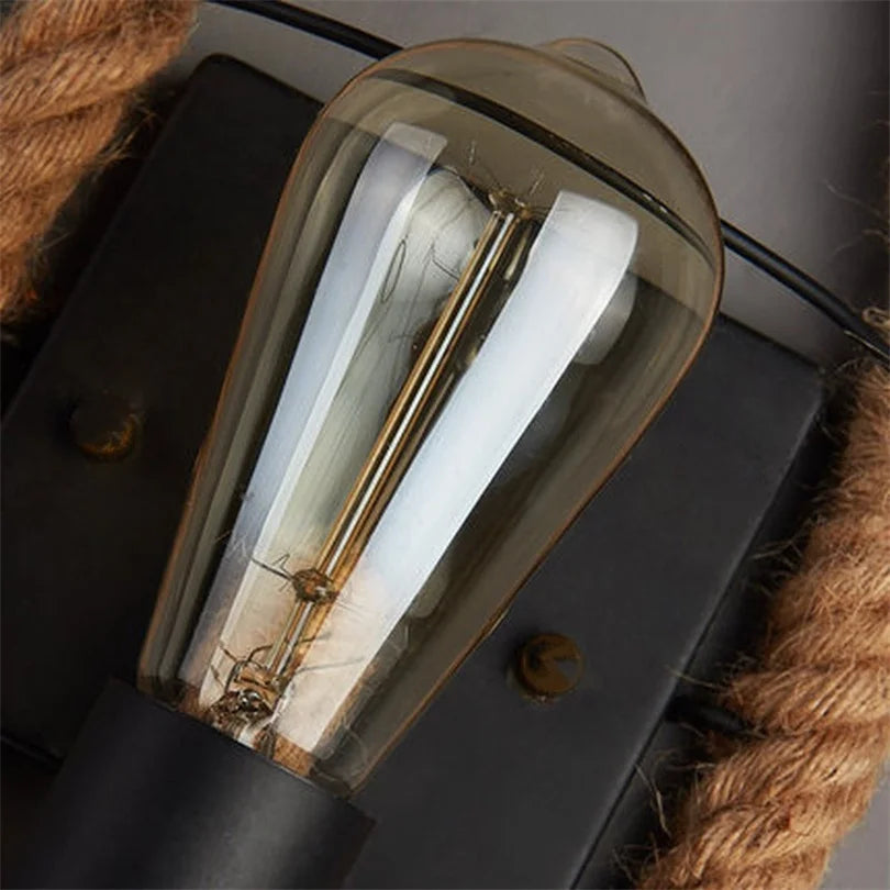 IndusCord™ – Luminaire Mural Industriel en Corde Rustique