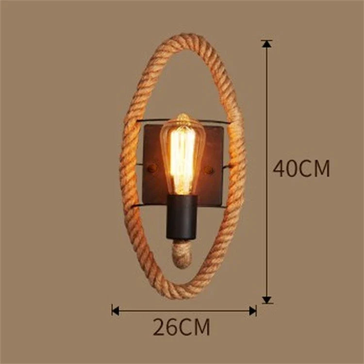 IndusCord™ – Luminaire Mural Industriel en Corde Rustique