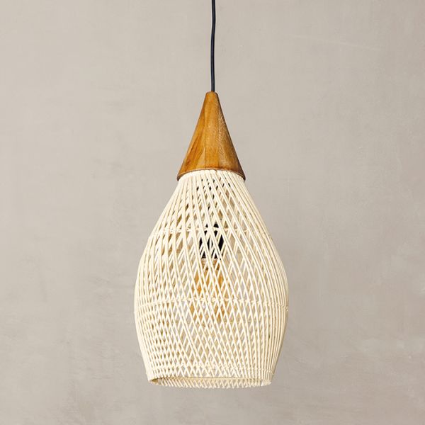 RattaLuxe™ – Lustre Vintage en Rotin Tressé
