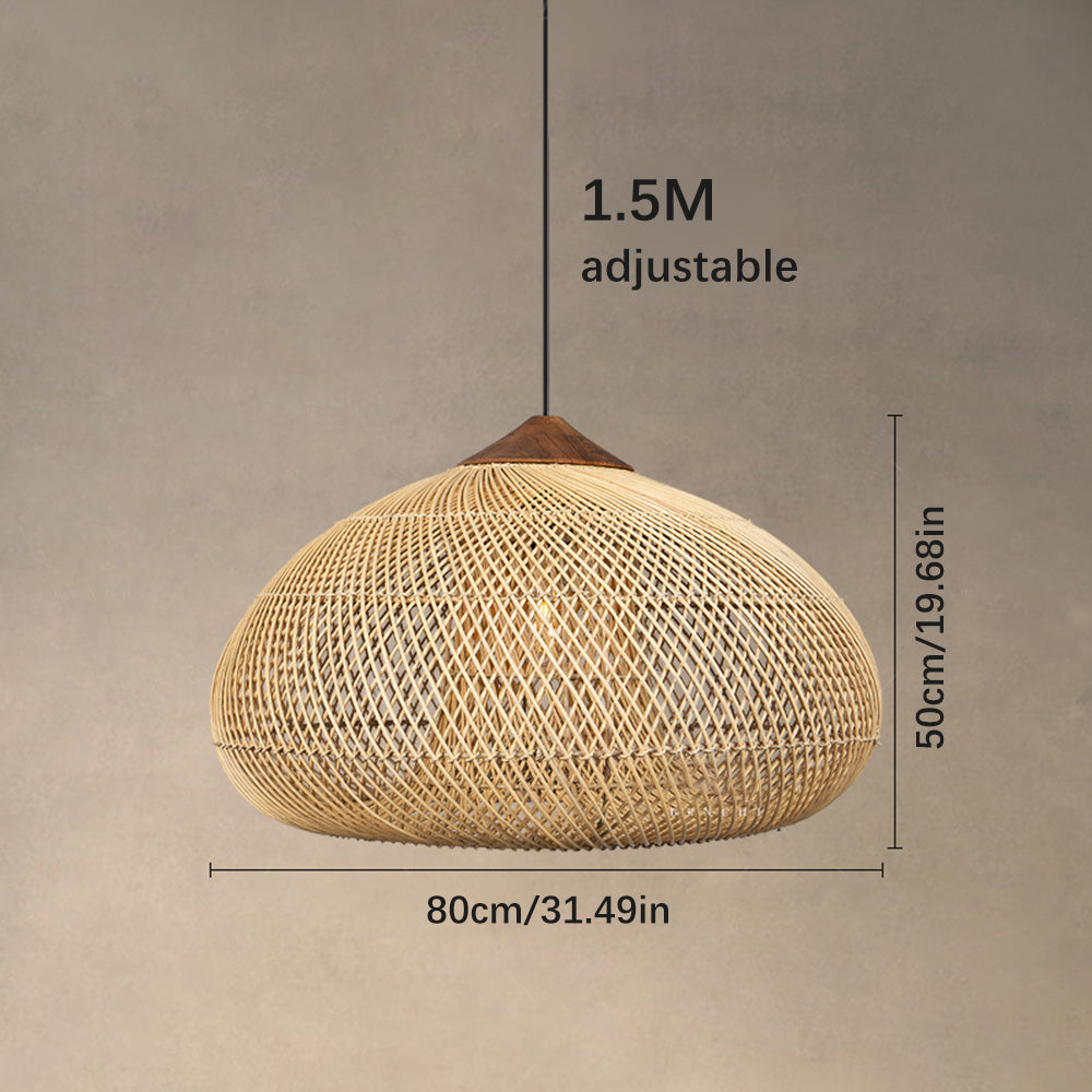 RattaLuxe™ – Lustre Vintage en Rotin Tressé