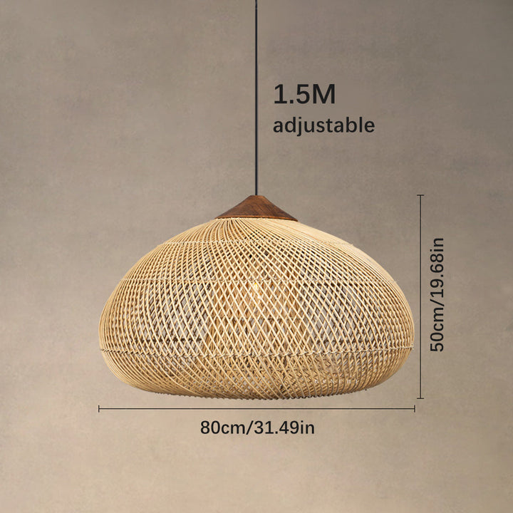 RattaLuxe™ – Lustre Vintage en Rotin Tressé