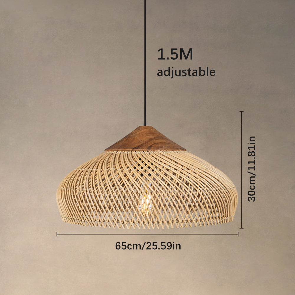 RattaLuxe™ – Lustre Vintage en Rotin Tressé