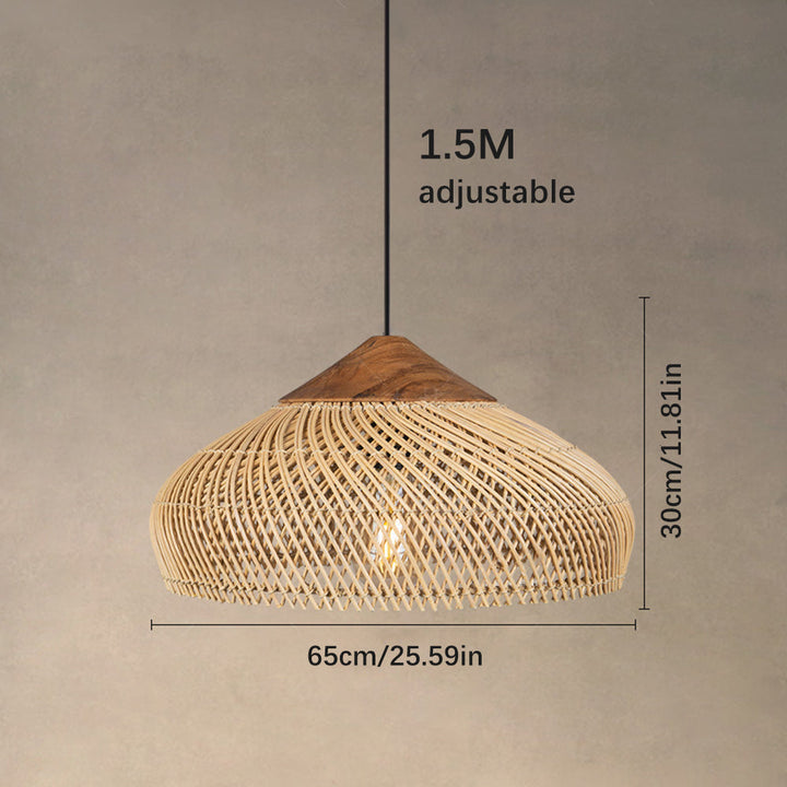 RattaLuxe™ – Lustre Vintage en Rotin Tressé