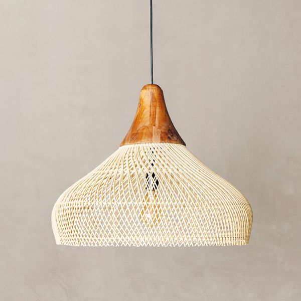 RattaLuxe™ – Lustre Vintage en Rotin Tressé