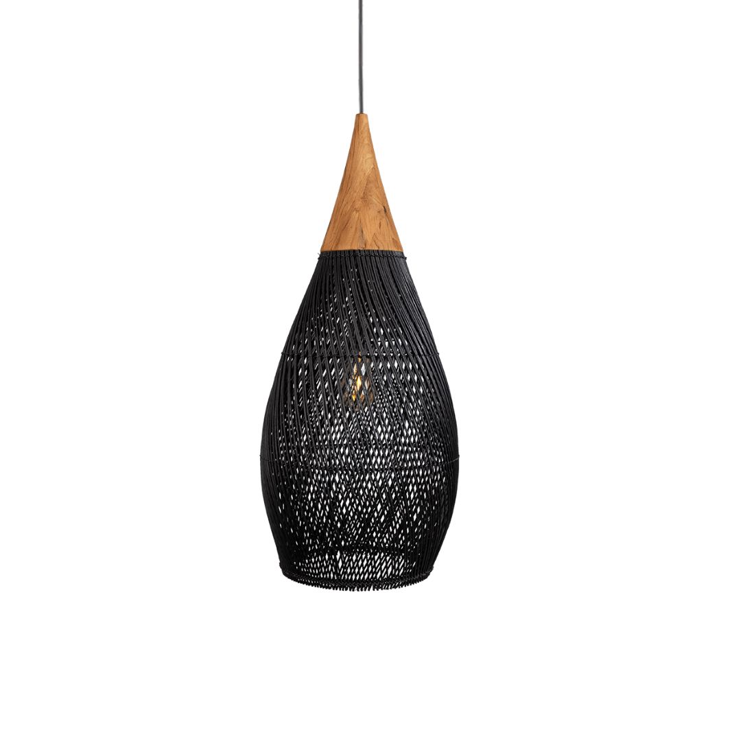 RattaLuxe™ – Lustre Vintage en Rotin Tressé