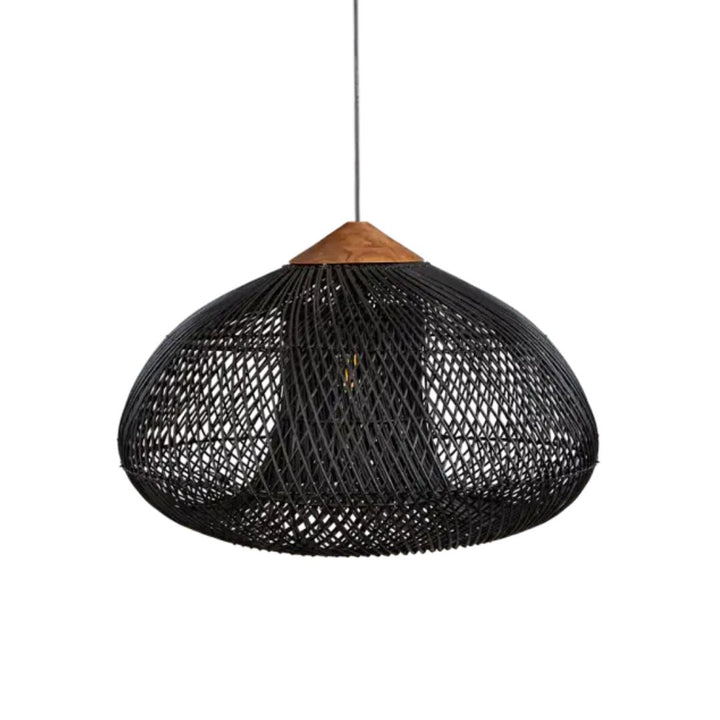 RattaLuxe™ – Lustre Vintage en Rotin Tressé