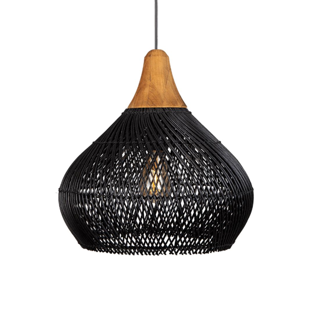 RattaLuxe™ – Lustre Vintage en Rotin Tressé