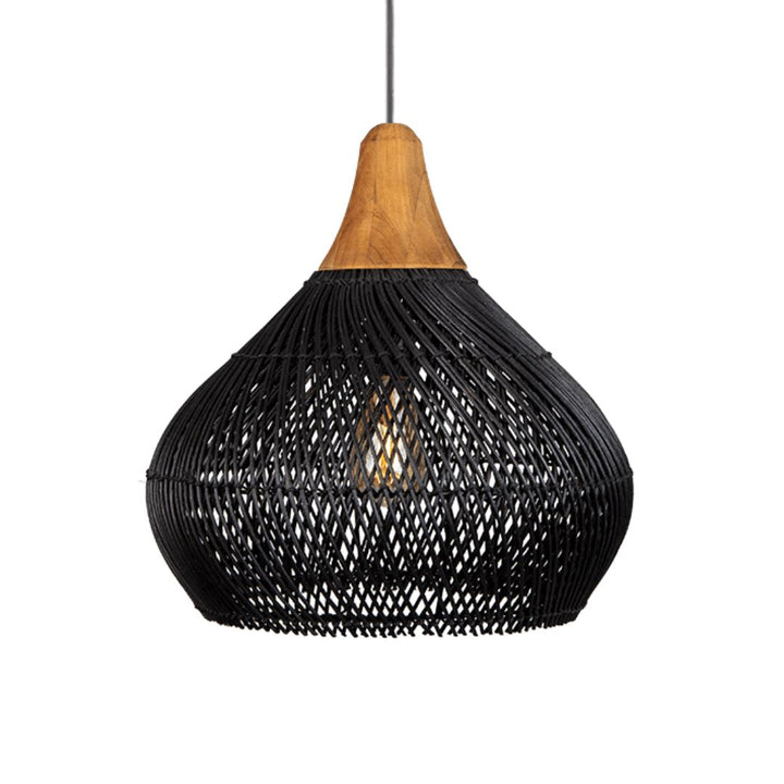 RattaLuxe™ – Lustre Vintage en Rotin Tressé