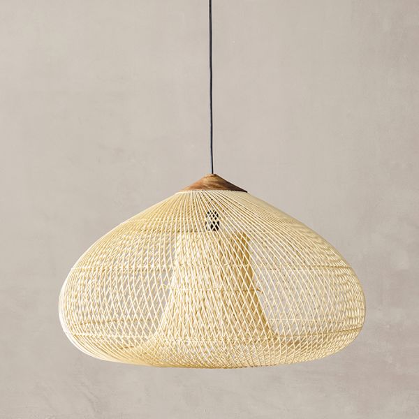 RattaLuxe™ – Lustre Vintage en Rotin Tressé