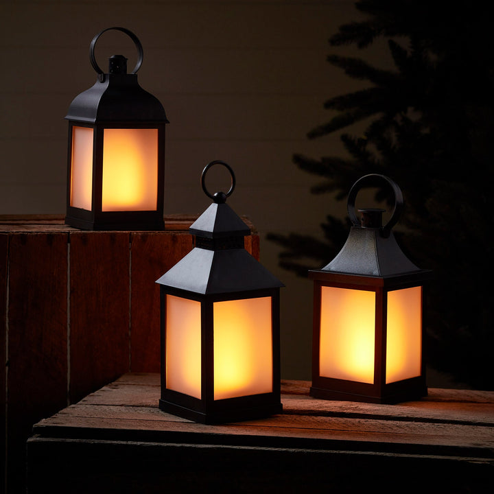 Trio de Lanternes Solaires à Effet Flamme pour Jardin