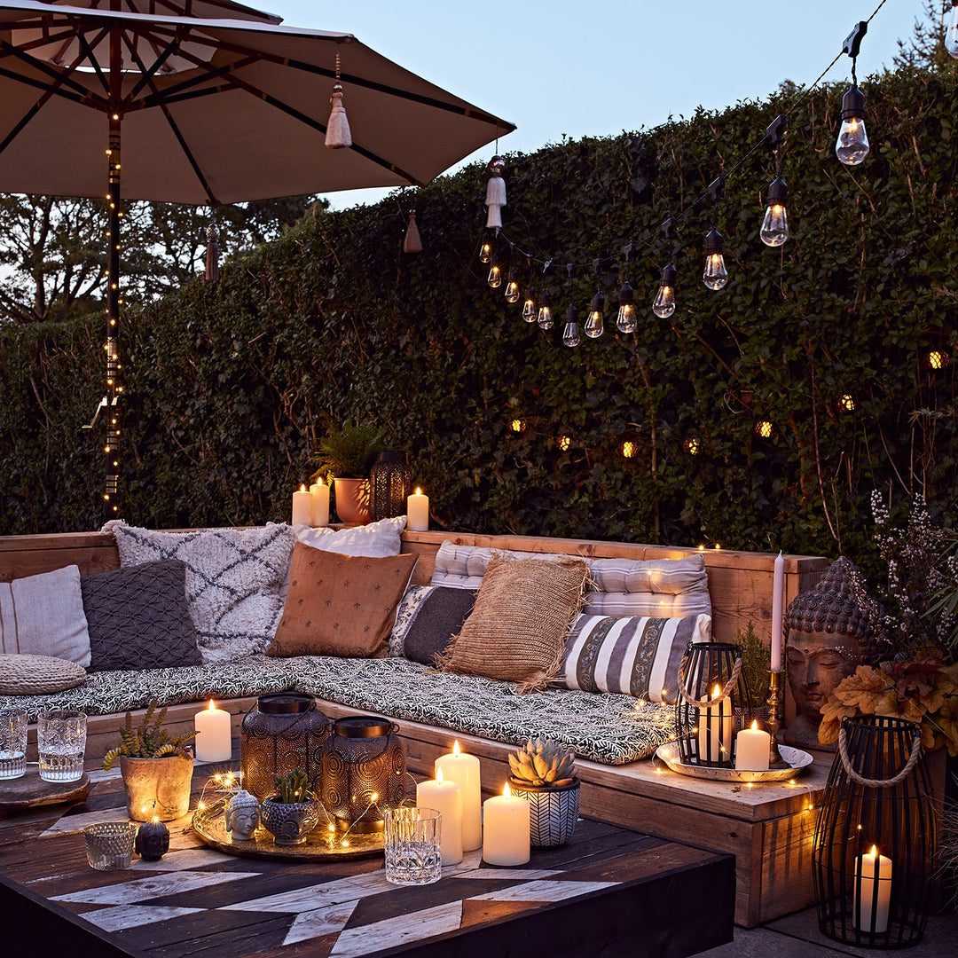 Chaleur d’Été™ – Guirlande Parasol 80 LED Blanc Chaud sur Piles
