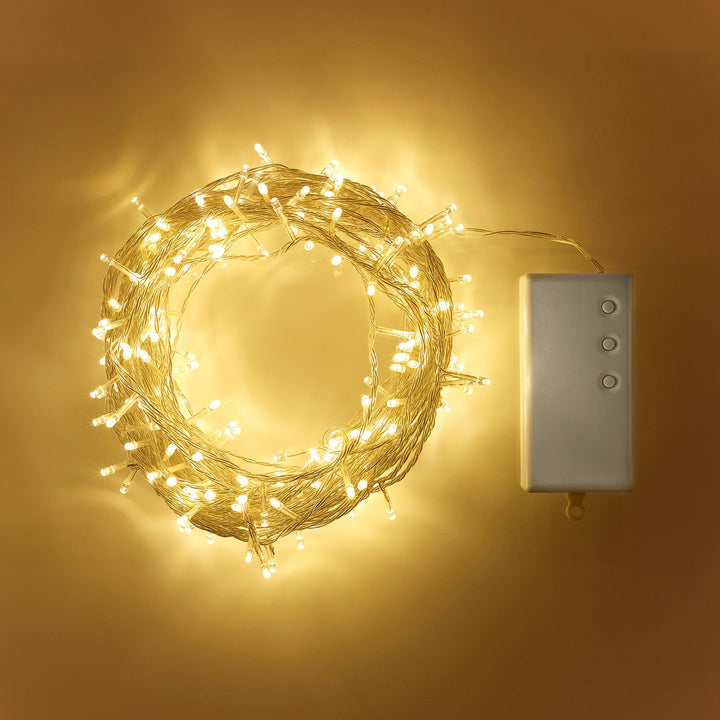 LumiCâble™ 200 LED Blanc Chaud à Piles