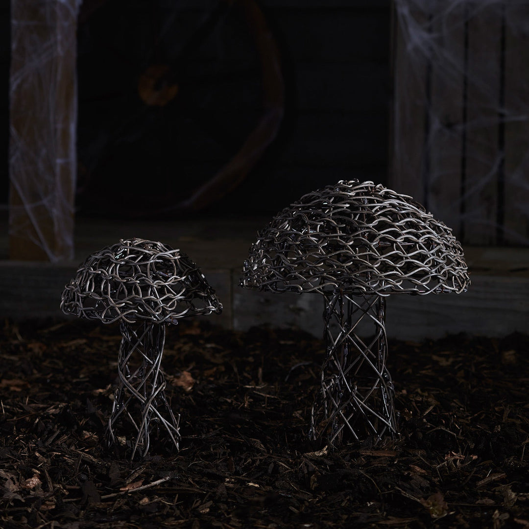 FungiGlow™ – Deux Champignons Décoratifs en Rotin