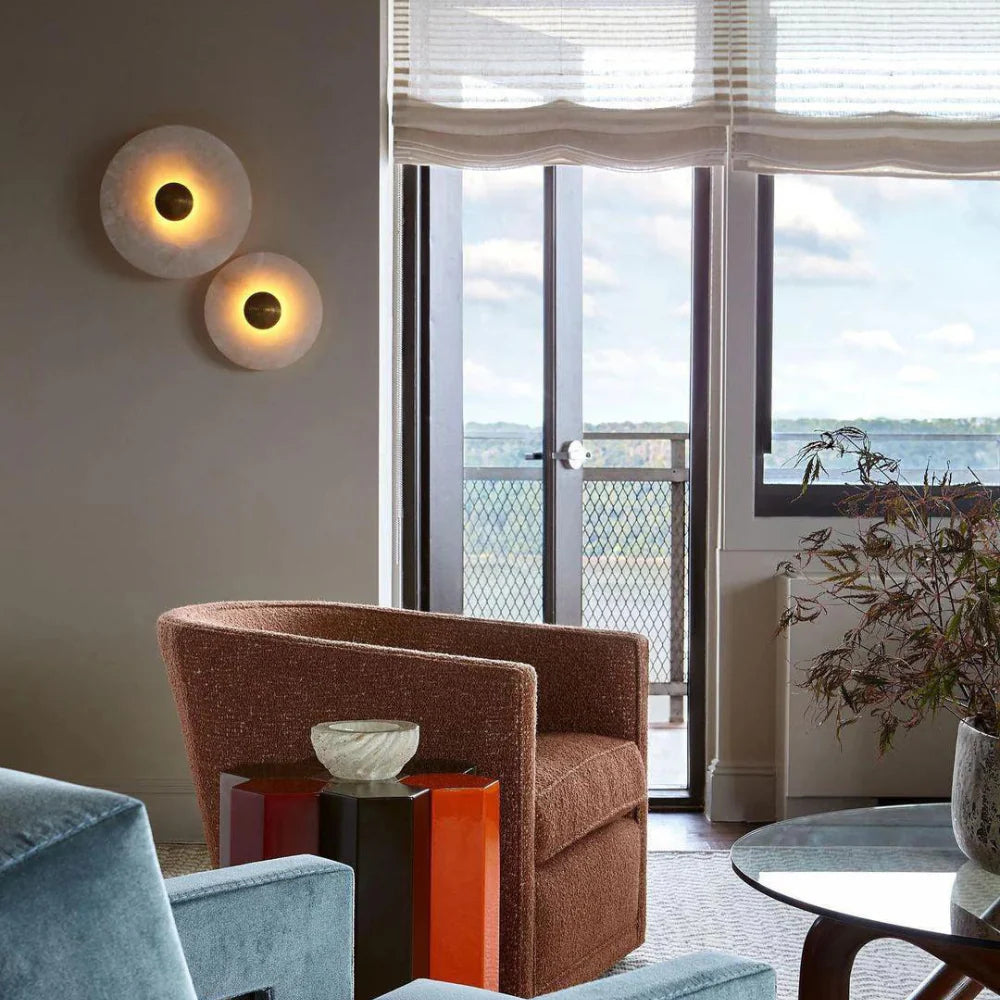 ÉpureBlanche™ – Applique Albâtre au Design Circulaire