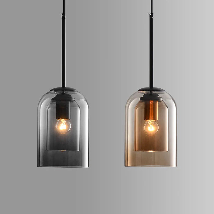 LumiStrate™ – Suspension Moderne à Deux Niveaux de Verre
