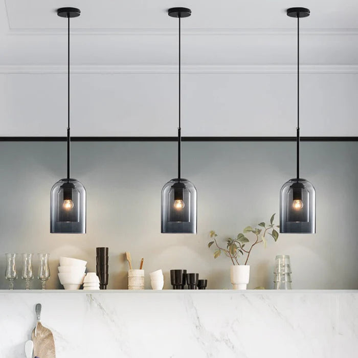 LumiStrate™ – Suspension Moderne à Deux Niveaux de Verre