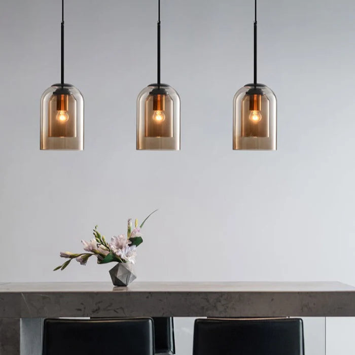 LumiStrate™ – Suspension Moderne à Deux Niveaux de Verre