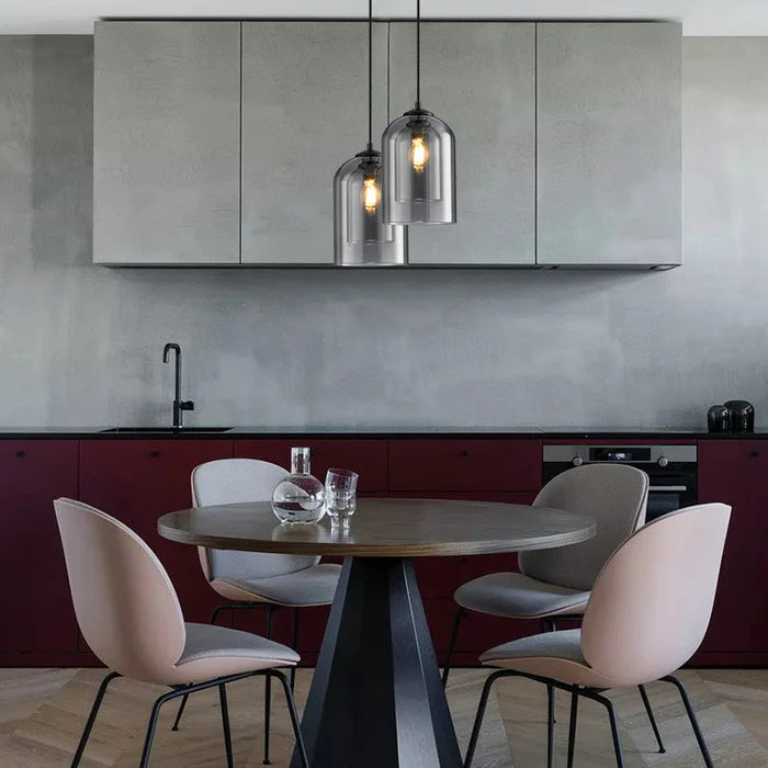 LumiStrate™ – Suspension Moderne à Deux Niveaux de Verre