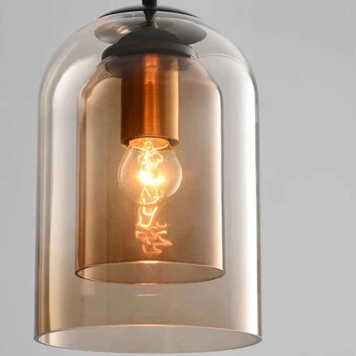 LumiStrate™ – Suspension Moderne à Deux Niveaux de Verre