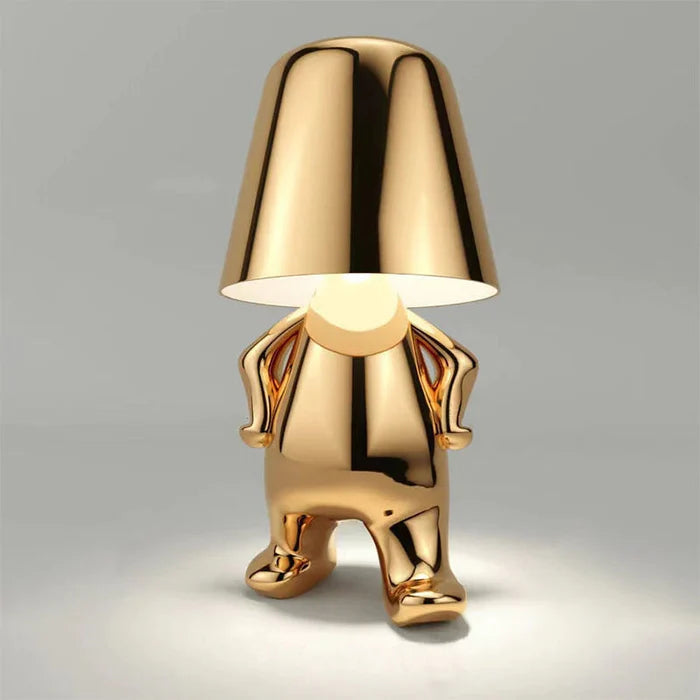 StatuLumi™ – Lampe LED Artistique avec Sculpture Dorée