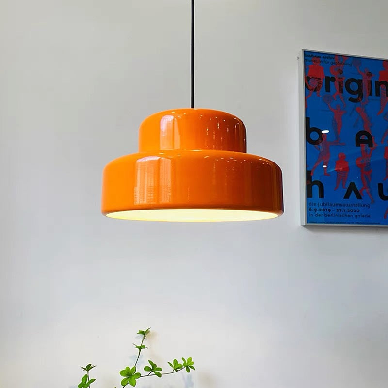 VintéaForm™ – Suspension Design Orange au Look Bauhaus Revisité