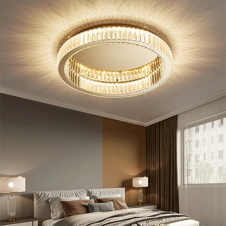 BrillaNova™ – Luminaire Circulaire Moderne aux Éclats de Cristal