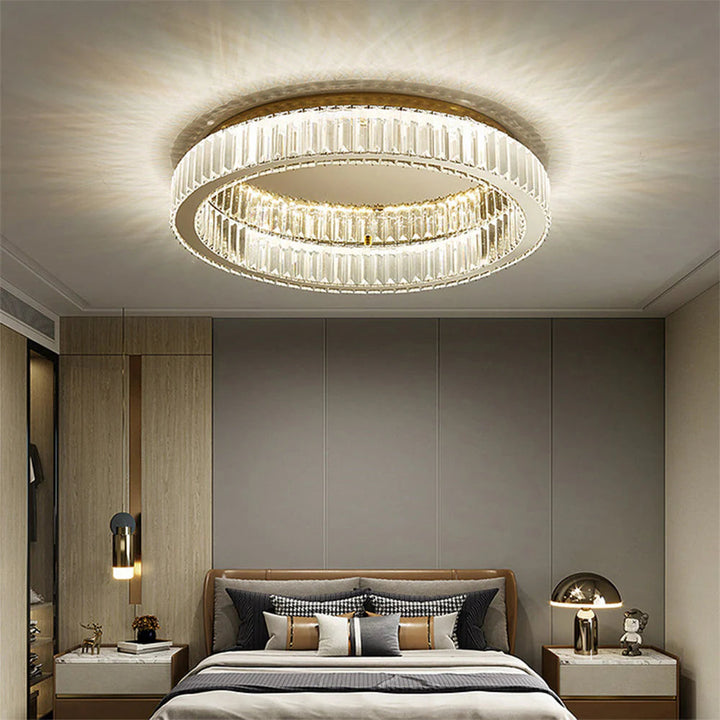BrillaNova™ – Luminaire Circulaire Moderne aux Éclats de Cristal