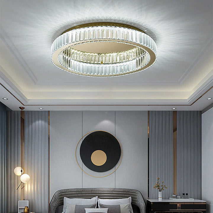 BrillaNova™ – Luminaire Circulaire Moderne aux Éclats de Cristal