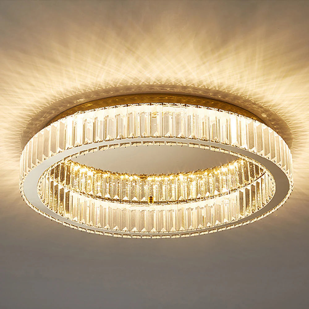 BrillaNova™ – Luminaire Circulaire Moderne aux Éclats de Cristal